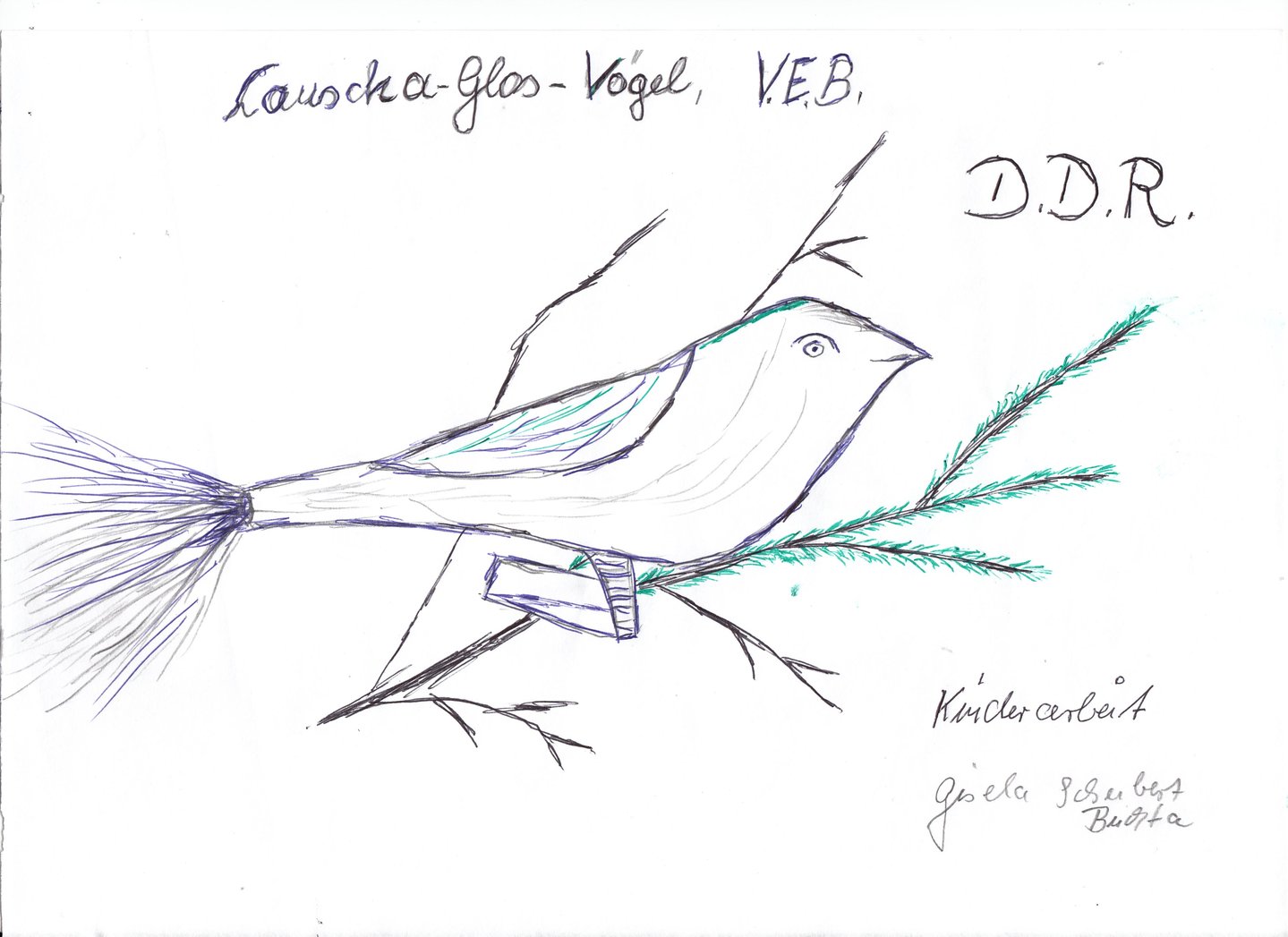 Zeichnung von Gisela Schubert, die als Jugendliche in Schmiedefeld eingewiesen war